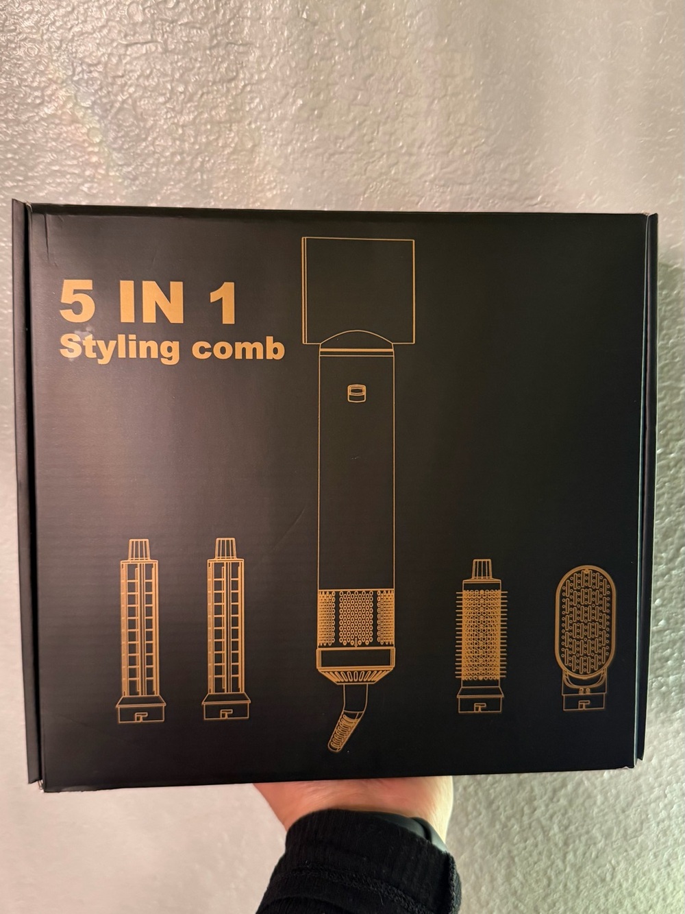 5 in 1 Styling Comb - Black and Gold